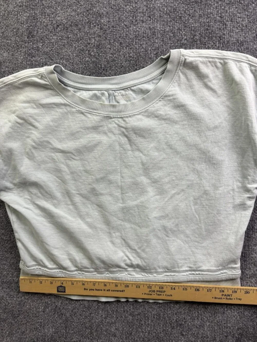 Athleta Shirt Womens Small Green Short Sleeve Cropped Sundown Tee Top Athletic - Picture 5 of 7
